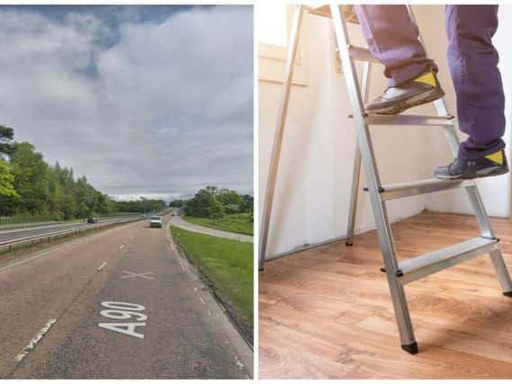 Traffic Scotland have been made aware of the ladders lying on the road. Pic: Google Maps/ Shutterstock