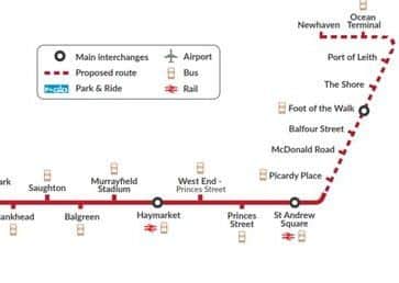 The extended tram route. Picture: Edinburgh City Council