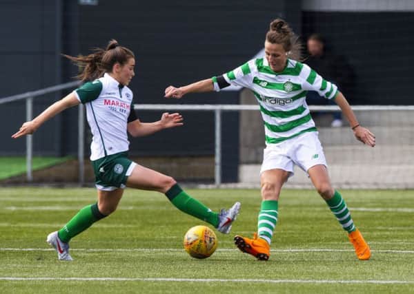 Jamie-Lee Napier, left, is keen to lift more silverware with Hibs Ladies this evening in Airdrie