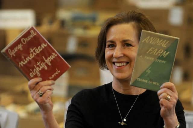 Kirsty Wark with the first editions.