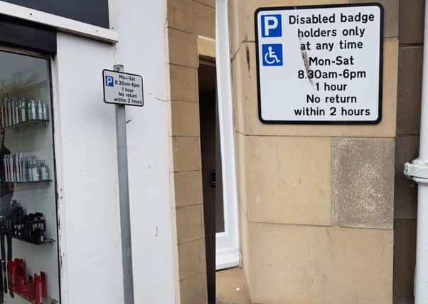 Street parking signs on Dalkeith High Street allowing drivers to park for one hour when it should have only have been 30 minutes.