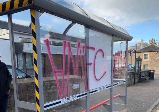One of the vandalised bus stops