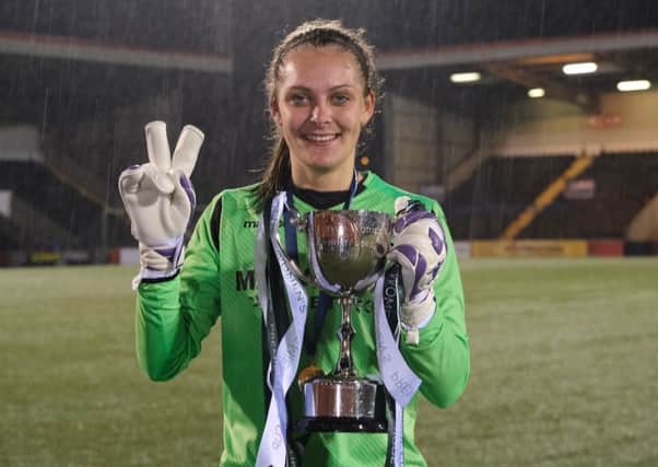 Hibs Ladies goalkeeper Jenna Fife saved two penalties in the shoot-out for the SWPL Cup