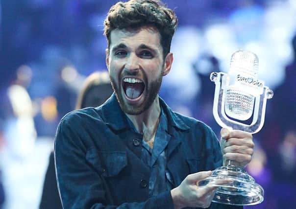 Duncan Laurence of The Netherlands celebrates winning the Eurovision Song Contest. Picture: Getty
