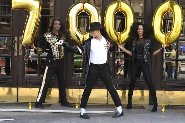 Thriller Live cast celebrate the shows 7000th performance -

Britt Quentin,  

Kieran Alleyne and 

Ina Seidou