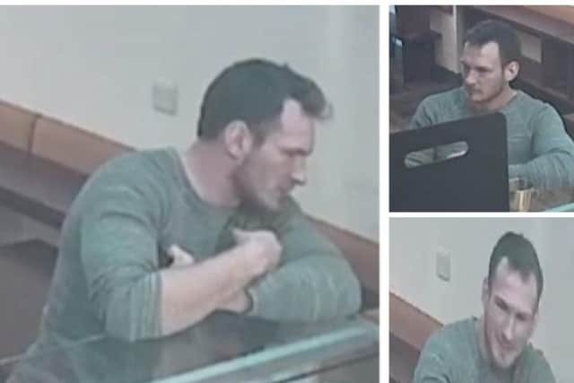 CCTV images of the man police want to speak to as part of their inquiries. Pic: Police Scotland