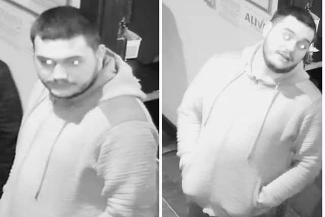 Police have released CCTV images of a man they want to speak with in connection with the incident. Pic: Police Scotland