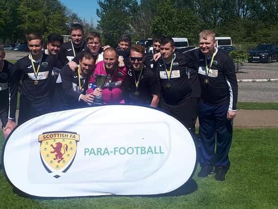 Dalkeith Thistle CFC Pan Disability Scottish Cup winning team