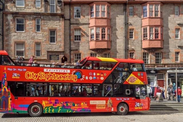 One of the sightseeing buses in Edinburgh
