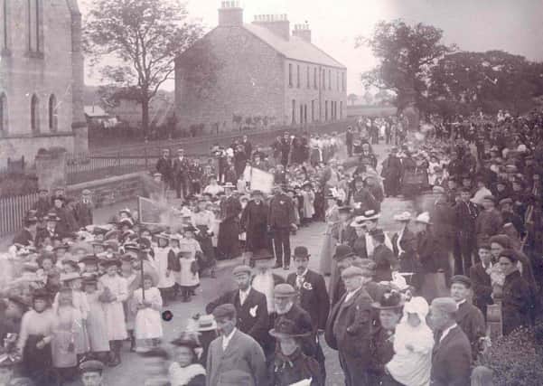 Celebrations in Loanhead for the Diamond Jubilee of Queen Victoria. On 22 June 1897, a huge procession of local school children marched around the town before taking part in sports and musical events. Children were presented with a commemorative mug and a bag of sweets. In the evening, there was a chain of bonfires across Midlothian.