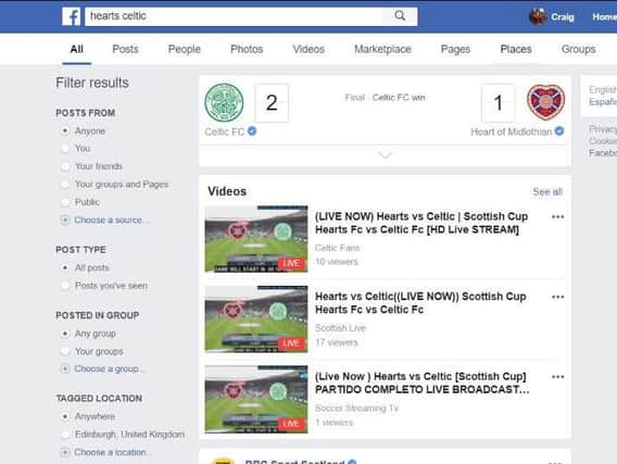 Facebook appears to have already predicted the scoreline. Pic: Facebook