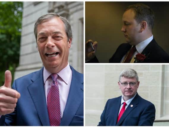 Scottish Labour MPs Ian Murray (top right) and Martin Whitfield (bottom right) say Jeremy Corbyn's EU 'mess' of an election campaign handed Nigel Farage's Brexit Party victory.