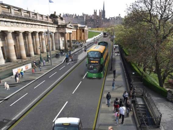 Cycling proposals for the Mound, Picture: City of Edinburgh Council