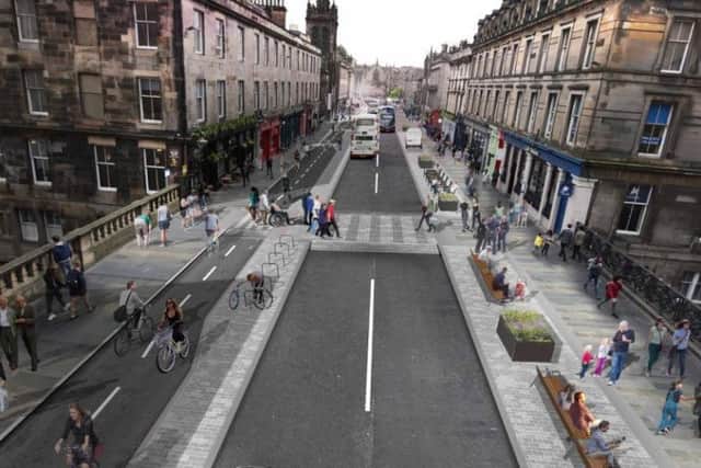Segregated cycling proposals for George IV Bridge, Picture: City of Edinburgh Council