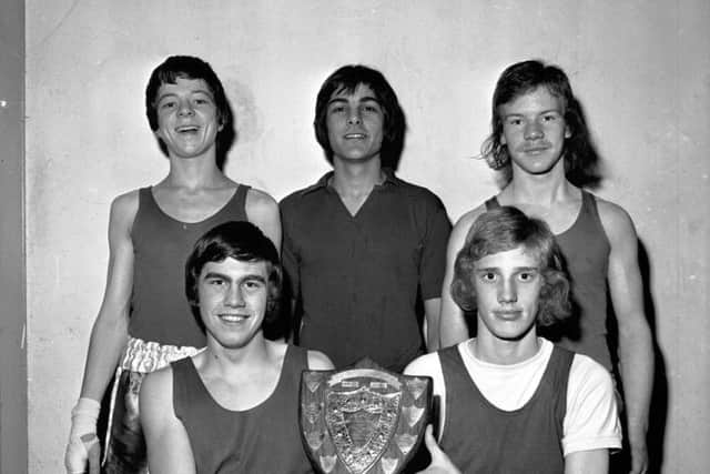 Alan Buchanan pictured with Sparta Boxing Club champions in April 1972.