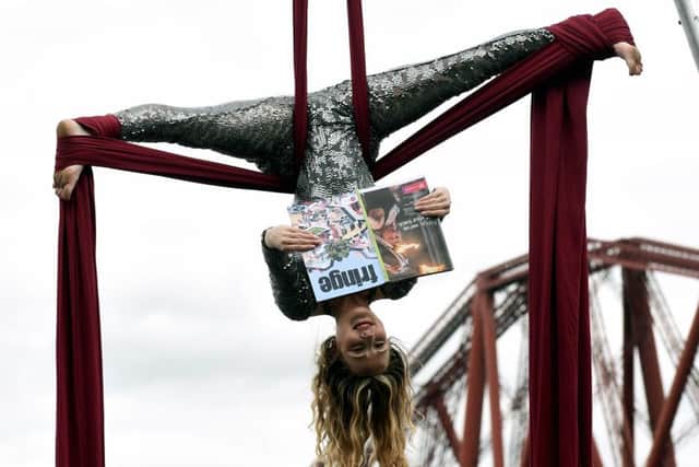 An acrobatic launch for this year's Fringe programme. Picture: Lisa Ferguson