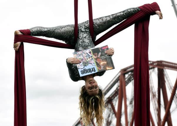 An acrobatic launch for this year's Fringe programme. Picture: Lisa Ferguson