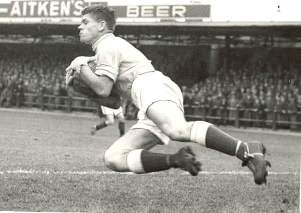Lawrie Leslie, pictured in action for Hibs back in 1957. Pic: TSPL