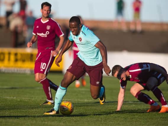 Uche Ikpeazu was one of Hearts' new signings against Arbroath last year