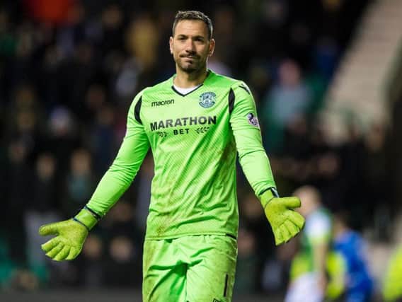 Ofir Marciano in action for Hibs