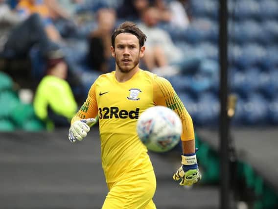 Chris Maxwell in action for Preston in July 2018