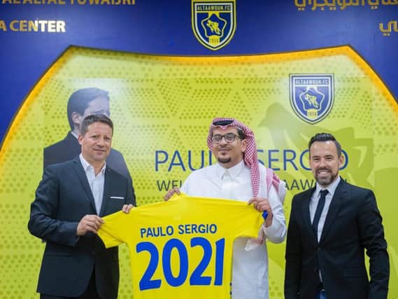 Paulo Sergio has been unveiled as the new manager of Saudi Arabian club Al-Taawoun. Pic: Twitter @altaawounfc