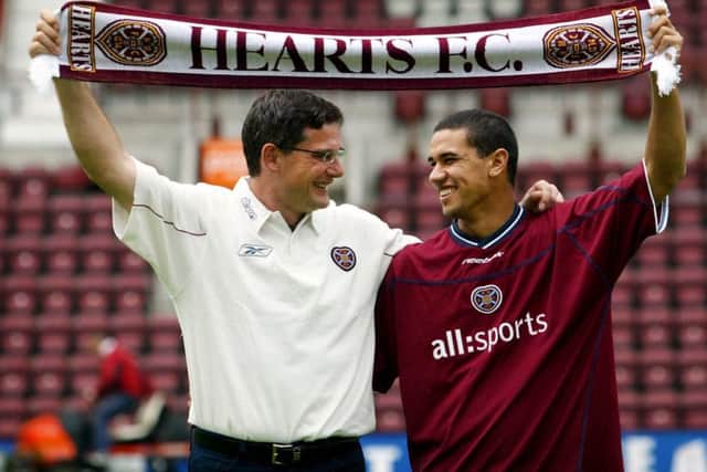 Hearts boss Craig Levein welcomes Patrick Kisnorbo to Tynecastle