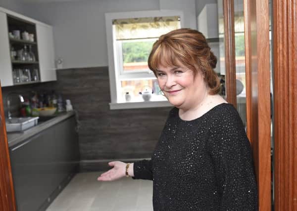 Susan Boyle at home in Blackburn