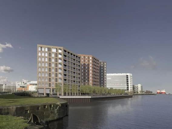 A visualisation of the proposed new tower blocks for Leith.