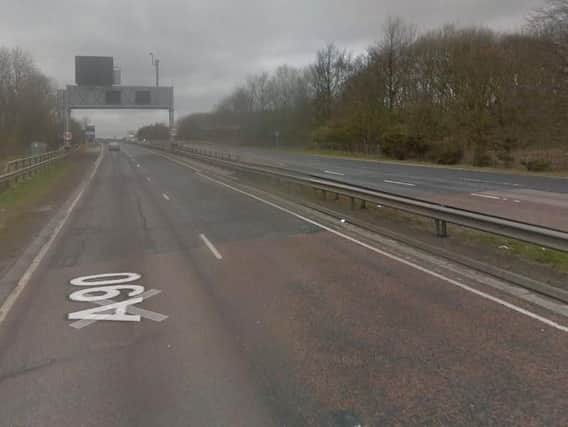The A90 is currently blocked due to a crash. PIC: Google