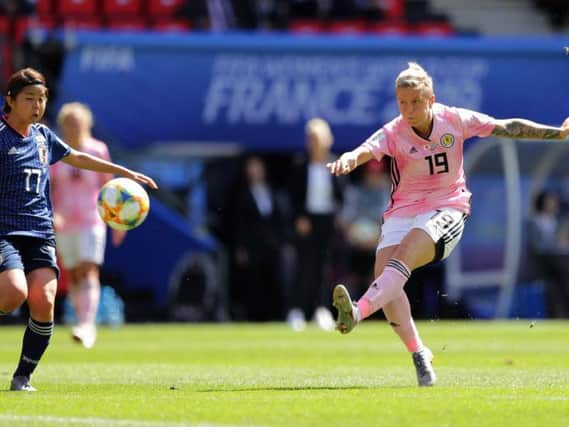 Scotland fell to a 2-1 defeat to Japan despite Lana Clelland's goal.