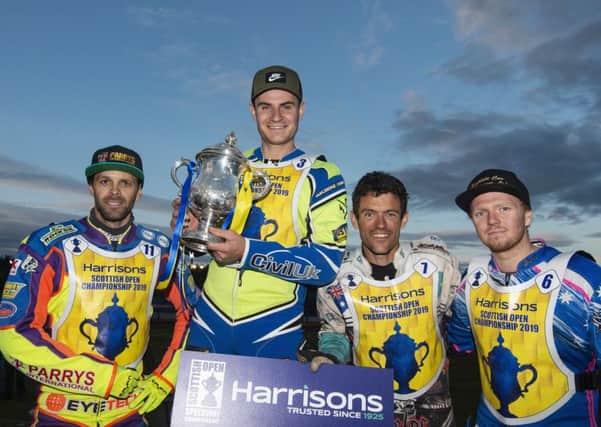 Scottish open winner Richie Worrall flanked by Rory Schlein, left, Kevin Doolan, right and Cameron Heeps. PictureL Ron MacNeill
