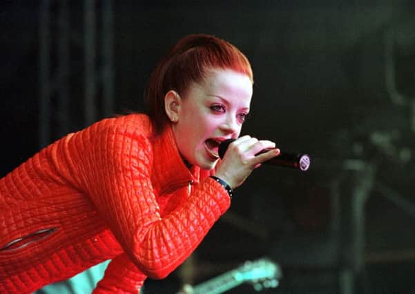 Princess Street Gardens Party for the opening of the Scottish Parliament, Edinburgh -
Shirley Manson of Garbage.
