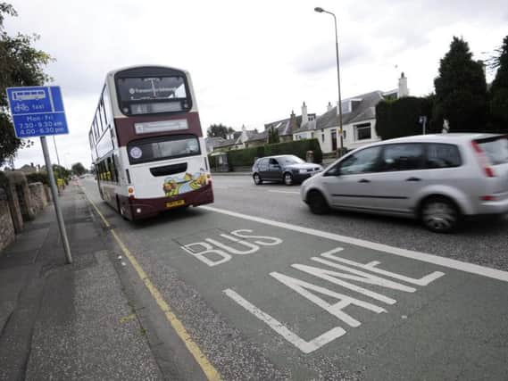 Bus lanes in Edinburgh.Picture: Greg Macvean