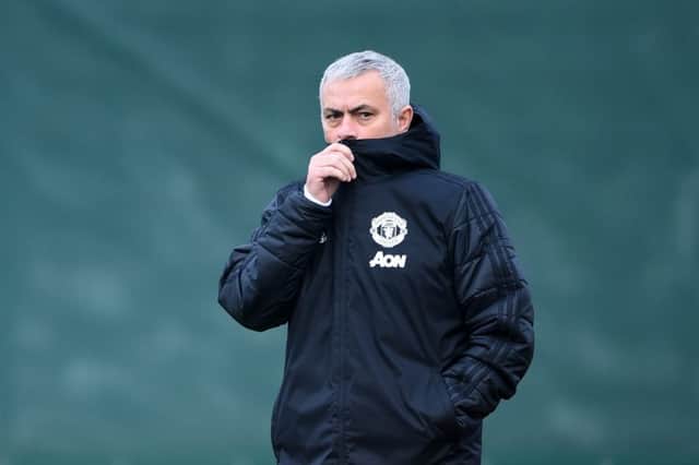 MANCHESTER, ENGLAND - DECEMBER 11:  Jose Mourinho, Manager of Manchester United arrives for a training session ahead of their UEFA Champions League Group H match against Valencia at Aon Training Complex on December 11, 2018 in Manchester, England.  (Photo by Nathan Stirk/Getty Images)