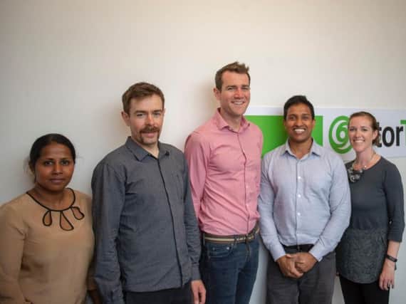 From left: Mihika Perera, Neil Taylor, Gavin Park, Pasidu Pallawela and Brenda Park from the StorTera team. Picture: Contributed