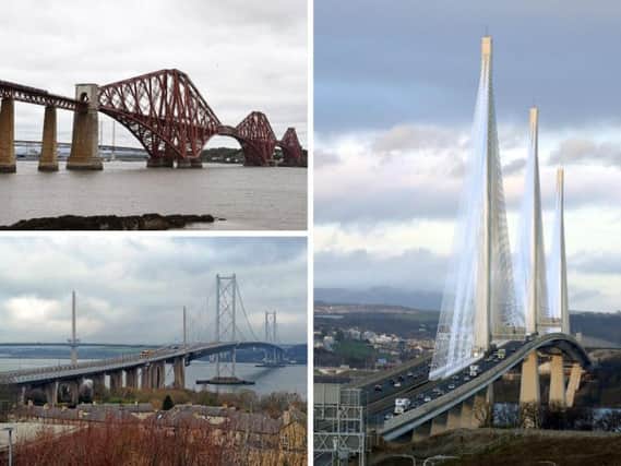 Arrests have been made following reports of a group of men trespassing on each of the Forth bridges. Pictures: JP