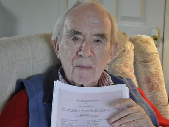 Stone of Destiny raider Ian Hamilton has been reunited with a play he wrote more than 60 years ago.