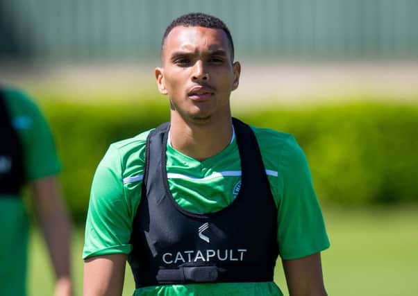 South African trialist Ryan Moon trains with the Hibernian squad