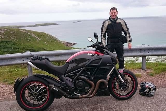 Stuart McMillan, pictured with his motorbike before the accident.