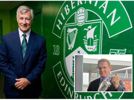 Ronald Gordon, new Hibs owner and Archie Paton (inset) who has joined the board as a non-executive director
