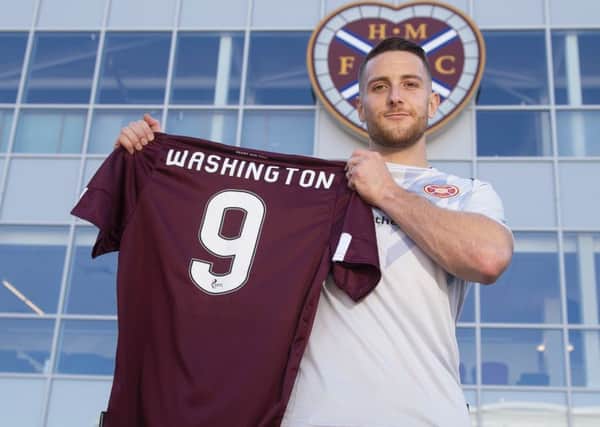 Conor Washington is expected to play for Hearts against Glenavon on Saturday. Pic: SNS