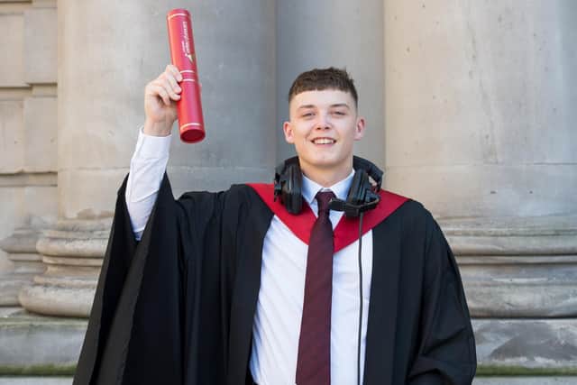 Rory Hill, 21, has graduated from the journalism course his grandfather, Bill Allsopp, helped found at Edinburgh Napier more than 40 years ago.