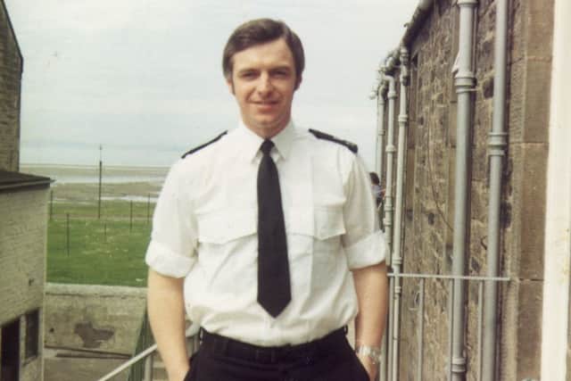 Peter Ritchie on the beat in Musselburgh in his early days with the Force