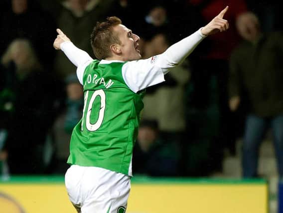 Derek Riordan was a standout performer for Hibs on the left flank