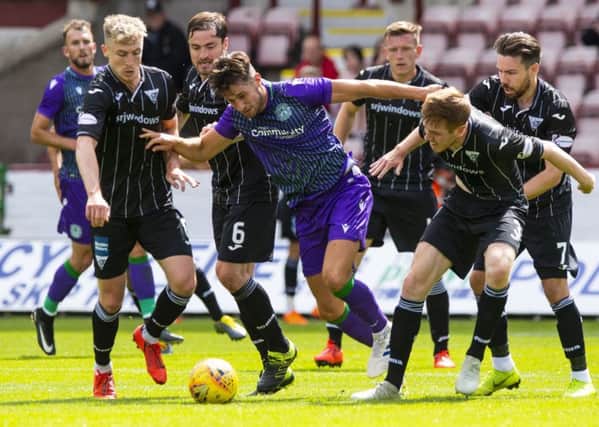 Joe Newell played an hour for Hibs in their win over Dunfermline. Pic: SNS