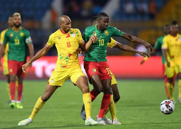 Arnaud Djoum has spent the past few weeks in Africa Cup of Nations action with Cameroon. Pic: AP