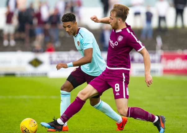Sean Clare in action for Hearts during pre-season. Pic: SNS