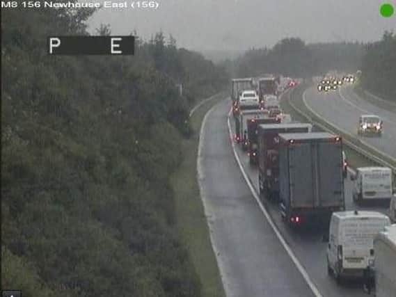Heavy traffic on the M8 this morning. Picture: Traffic Scotland
