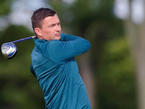 Paul Heckingbottom in action during the Pro Am event at the Scottish Open